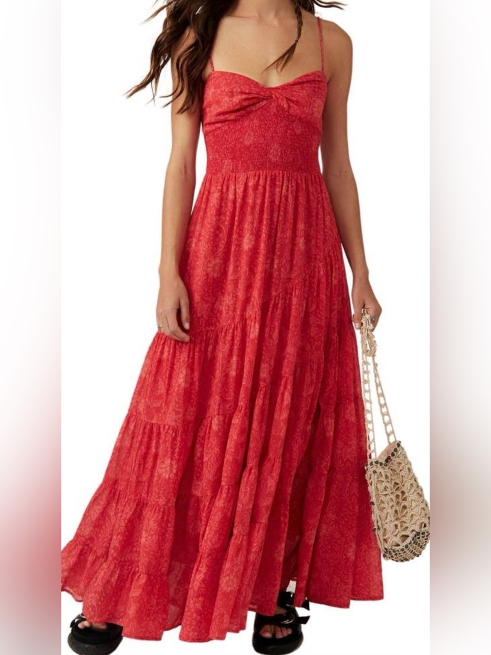 Free People Floral Sundrenched Printed Maxi Dress